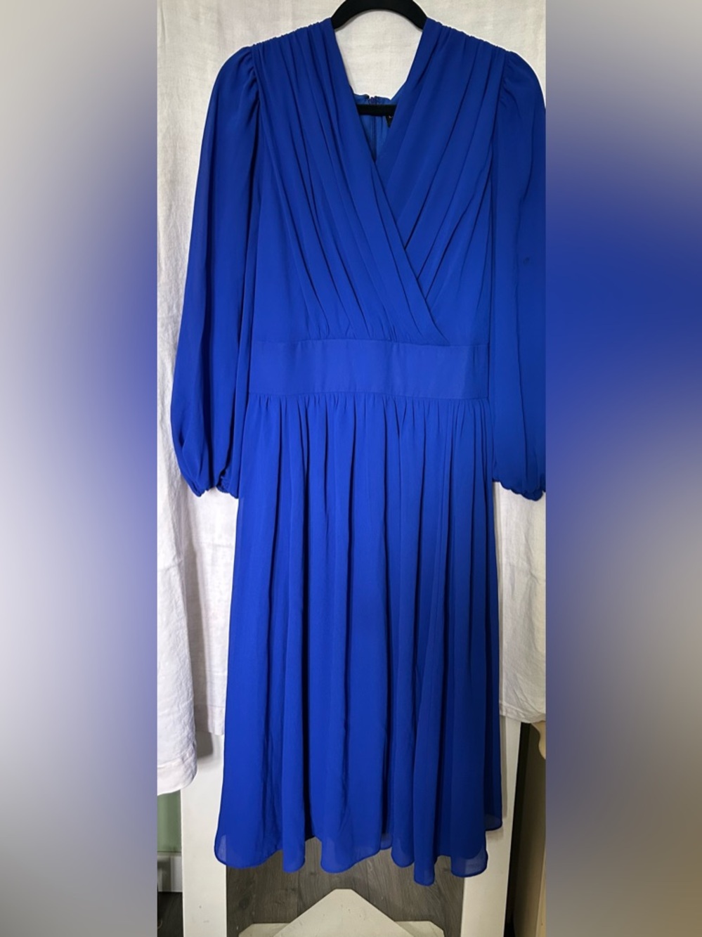 Lane Bryant Royal Blue Long-Sleeve Wrap Dress